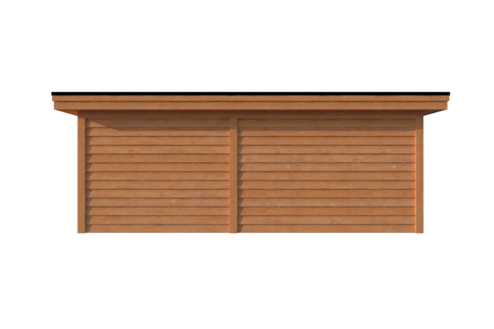 Tuinhuis met veranda plat dak 300 x 250 + 350cm