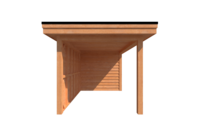 Tuinhuis met veranda plat dak 300 x 250 + 350cm