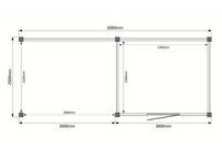 Tuinhuis met veranda plat dak 300 x 250 + 300cm