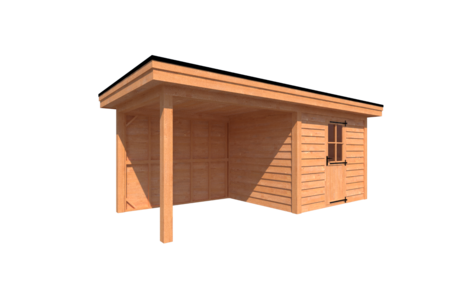 Tuinhuis met veranda plat dak 300 x 250 + 300cm Tuinhuis met veranda plat dak 300 x 250 + 300cm