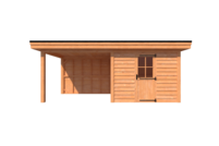 Tuinhuis met veranda plat dak 300 x 250 + 300cm