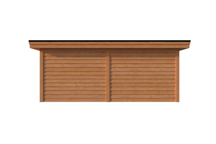 Tuinhuis met veranda plat dak 300 x 250 + 300cm