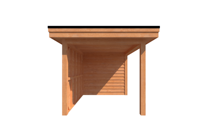 Tuinhuis met veranda plat dak 300 x 250 + 300cm