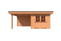 Tuinhuis met veranda plat dak 300 x 250 + 300cm