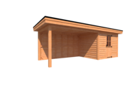 Tuinhuis met veranda plat dak 300 x 250 + 400cm Tuinhuis met veranda plat dak 300 x 250 + 400cm