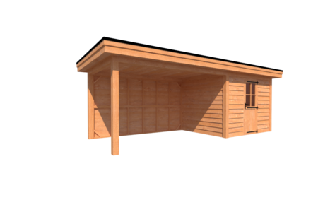 Tuinhuis met veranda plat dak 300 x 250 + 400cm Tuinhuis met veranda plat dak 300 x 250 + 400cm