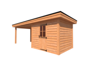 Tuinhuis met veranda plat dak 300 x 250 + 400cm Tuinhuis met veranda plat dak 300 x 250 + 400cm