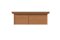 Tuinhuis met veranda plat dak 300 x 250 + 400cm