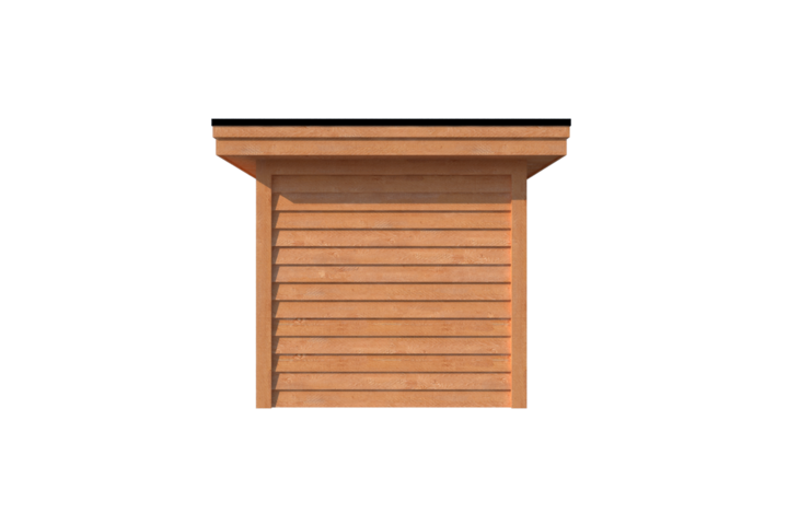 Tuinhuis met veranda plat dak 300 x 250 + 400cm