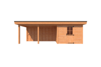 Tuinhuis met veranda plat dak 300 x 250 + 450cm Tuinhuis met veranda plat dak 300 x 250 + 450cm