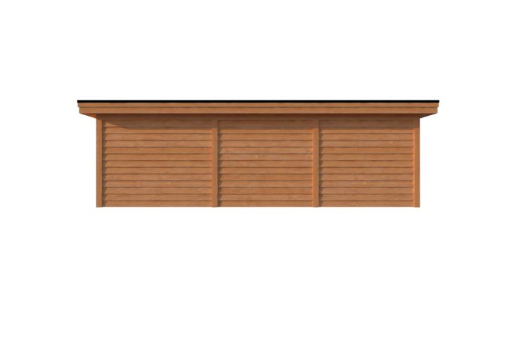 Tuinhuis met veranda plat dak 300 x 250 + 500cm Tuinhuis met veranda plat dak 300 x 250 + 500cm