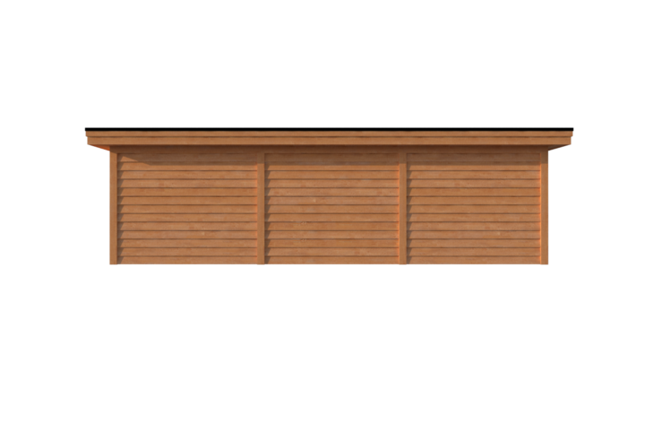 Tuinhuis met veranda plat dak 300 x 250 + 550cm Tuinhuis met veranda plat dak 300 x 250 + 550cm