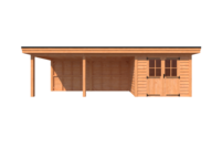 Tuinhuis met veranda plat dak 300 x 250 + 550cm Tuinhuis met veranda plat dak 300 x 250 + 550cm