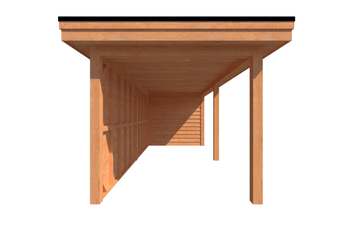Tuinhuis met veranda plat dak 300 x 250 + 600cm Tuinhuis met veranda plat dak 300 x 250 + 600cm