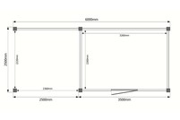 Tuinhuis met veranda plat dak 350 x 250 + 250cm Tuinhuis met veranda plat dak 350 x 250 + 250cm