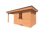 Tuinhuis met veranda plat dak 350 x 250 + 250cm Tuinhuis met veranda plat dak 350 x 250 + 250cm