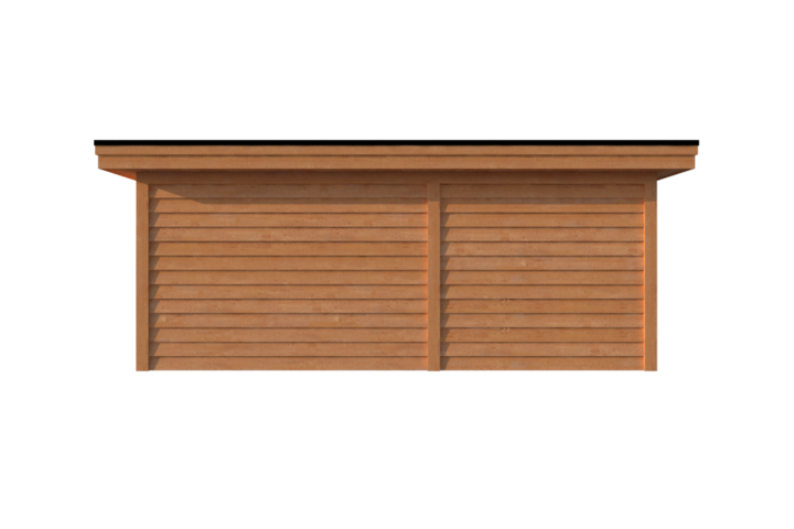 Tuinhuis met veranda plat dak 350 x 250 + 250cm Tuinhuis met veranda plat dak 350 x 250 + 250cm