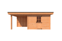 Tuinhuis met veranda plat dak 350 x 250 + 250cm Tuinhuis met veranda plat dak 350 x 250 + 250cm
