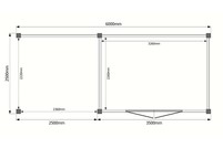 Tuinhuis met veranda plat dak 350 x 250 + 250cm