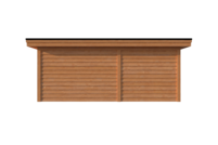 Tuinhuis met veranda plat dak 350 x 250 + 250cm