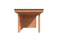 Tuinhuis met veranda plat dak 350 x 250 + 250cm