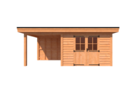 Tuinhuis met veranda plat dak 350 x 250 + 250cm