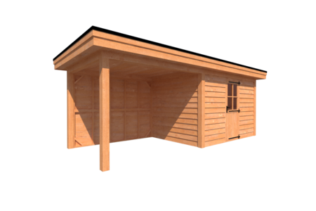 Tuinhuis met veranda plat dak 350 x 250 + 300cm Tuinhuis met veranda plat dak 350 x 250 + 300cm