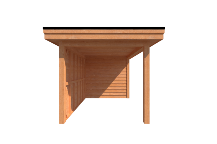 Tuinhuis met veranda plat dak 350 x 250 + 350cm Tuinhuis met veranda plat dak 350 x 250 + 350cm