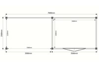 Tuinhuis met veranda plat dak 350 x 250 + 350cm Tuinhuis met veranda plat dak 350 x 250 + 350cm