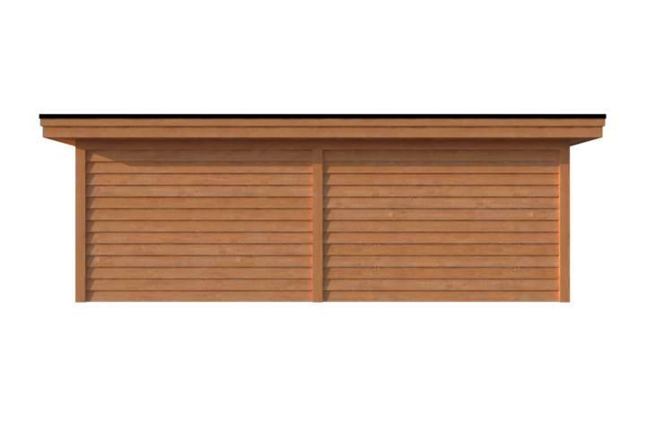 Tuinhuis met veranda plat dak 350 x 250 + 350cm Tuinhuis met veranda plat dak 350 x 250 + 350cm