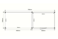 Tuinhuis met veranda plat dak 350 x 250 + 400cm Tuinhuis met veranda plat dak 350 x 250 + 400cm