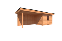 Tuinhuis met veranda plat dak 350 x 250 + 400cm Tuinhuis met veranda plat dak 350 x 250 + 400cm