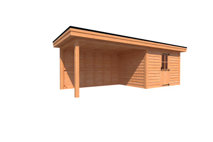 Tuinhuis met veranda plat dak 350 x 250 + 400cm Tuinhuis met veranda plat dak 350 x 250 + 400cm