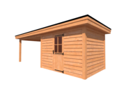 Tuinhuis met veranda plat dak 350 x 250 + 400cm Tuinhuis met veranda plat dak 350 x 250 + 400cm
