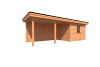 Tuinhuis met veranda plat dak 350 x 250 + 450cm Tuinhuis met veranda plat dak 350 x 250 + 450cm