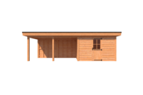 Tuinhuis met veranda plat dak 350 x 250 + 450cm Tuinhuis met veranda plat dak 350 x 250 + 450cm