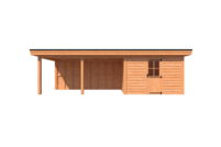 Tuinhuis met veranda plat dak 350 x 250 + 500cm