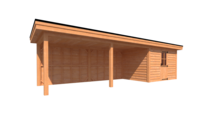 Tuinhuis met veranda plat dak 350 x 250 + 600cm Tuinhuis met veranda plat dak 350 x 250 + 600cm