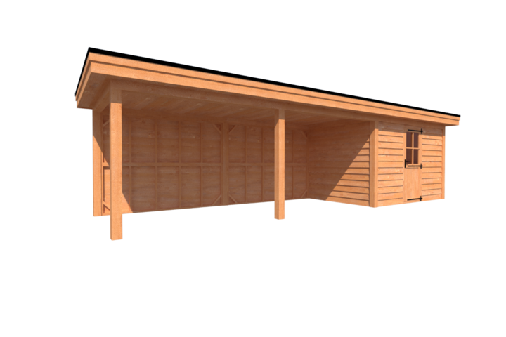 Tuinhuis met veranda plat dak 350 x 250 + 600cm Tuinhuis met veranda plat dak 350 x 250 + 600cm