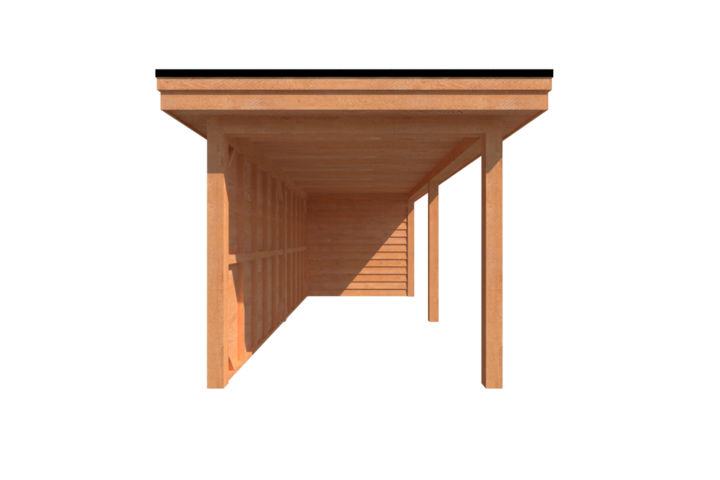 Tuinhuis met veranda plat dak 350 x 250 + 600cm Tuinhuis met veranda plat dak 350 x 250 + 600cm