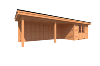 Tuinhuis met veranda plat dak 350 x 250 + 600cm Tuinhuis met veranda plat dak 350 x 250 + 600cm