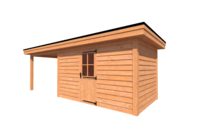 Tuinhuis met veranda plat dak 400 x 250 + 300cm Tuinhuis met veranda plat dak 400 x 250 + 300cm