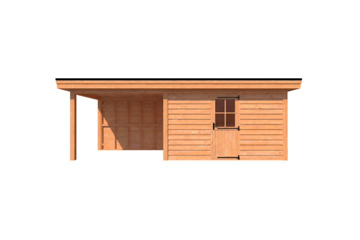 Tuinhuis met veranda plat dak 400 x 250 + 300cm Tuinhuis met veranda plat dak 400 x 250 + 300cm