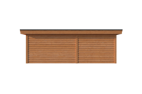 Tuinhuis met veranda plat dak 400 x 250 + 300cm