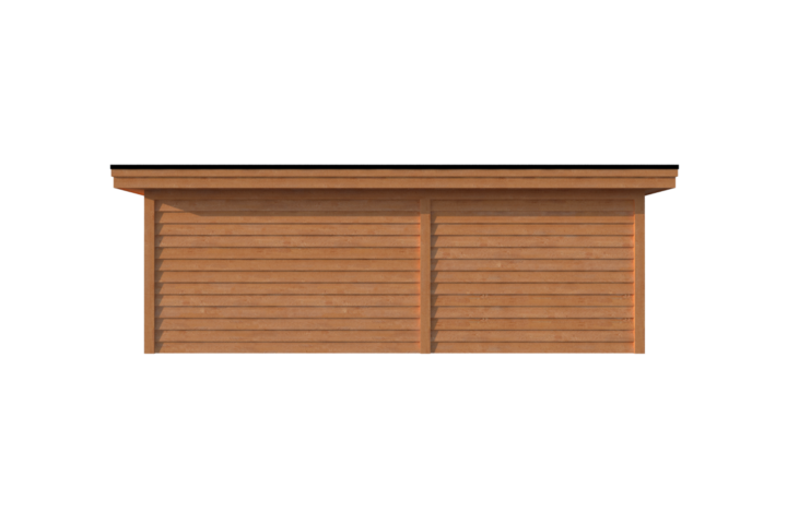 Tuinhuis met veranda plat dak 400 x 250 + 300cm