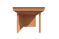 Tuinhuis met veranda plat dak 400 x 250 + 300cm