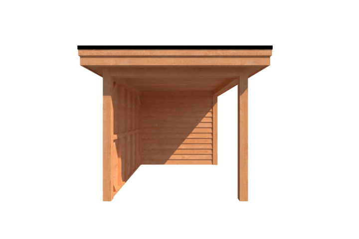 Tuinhuis met veranda plat dak 400 x 250 + 300cm