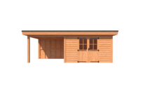 Tuinhuis met veranda plat dak 400 x 250 + 300cm