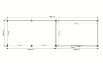 Tuinhuis met veranda plat dak 400 x 250 + 450cm Tuinhuis met veranda plat dak 400 x 250 + 450cm
