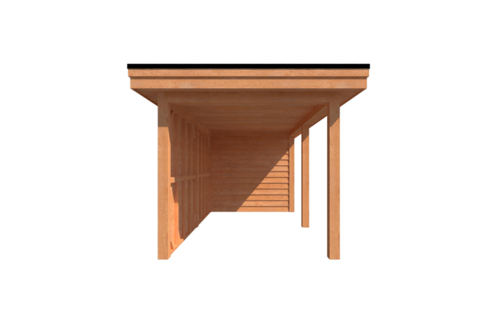 Tuinhuis met veranda plat dak 400 x 250 + 450cm Tuinhuis met veranda plat dak 400 x 250 + 450cm